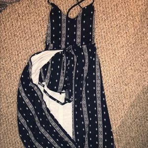 Navy and White Romper